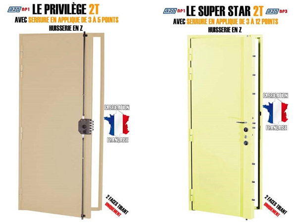 portes blindées de 3, 5 et 12 points